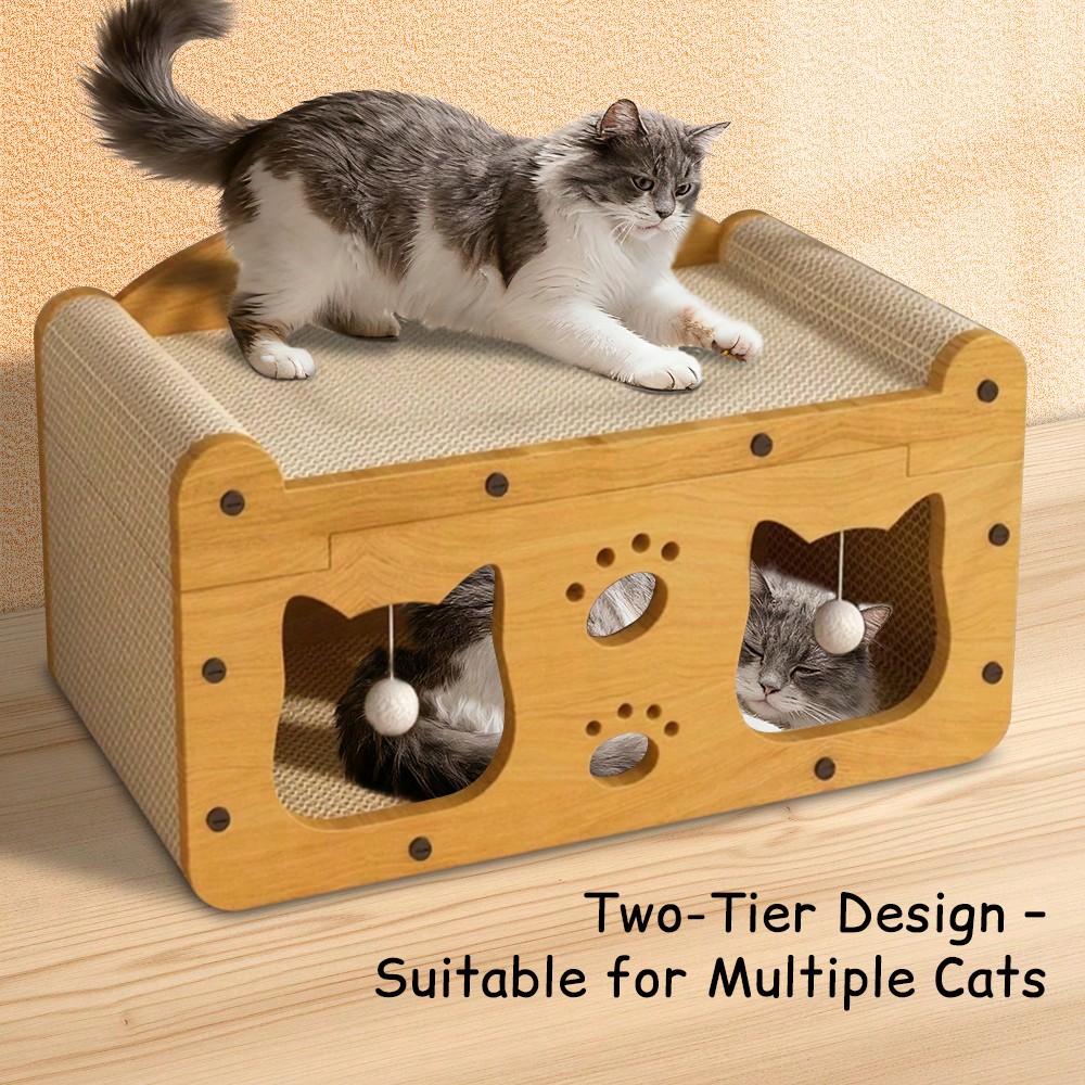 Cat Scratching Post - Luxury Double-Level Cat Scratching Board -