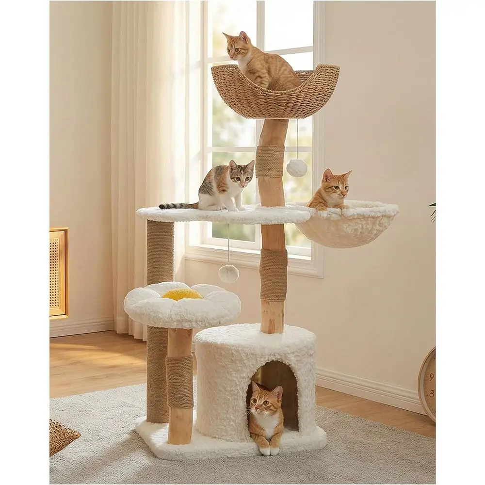Cat Scratching Post - 48.5 Large Solid Wood Cat Tower