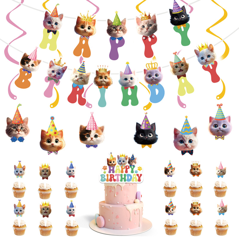 Cat Face Hanging Swirl Decorat - Pet Supplies First 评论和价格