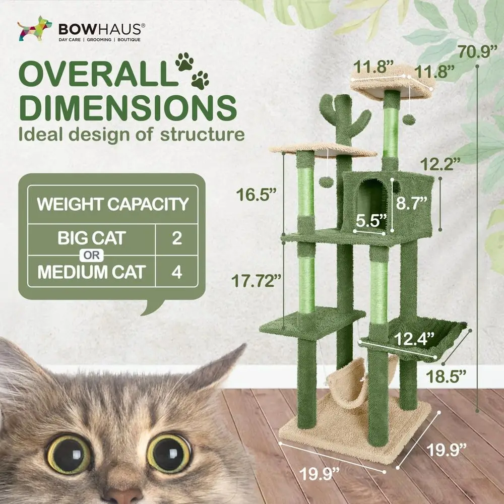 Multi-Level 70-Inch Cactus-The - Cat Scratching Post 评论和价格