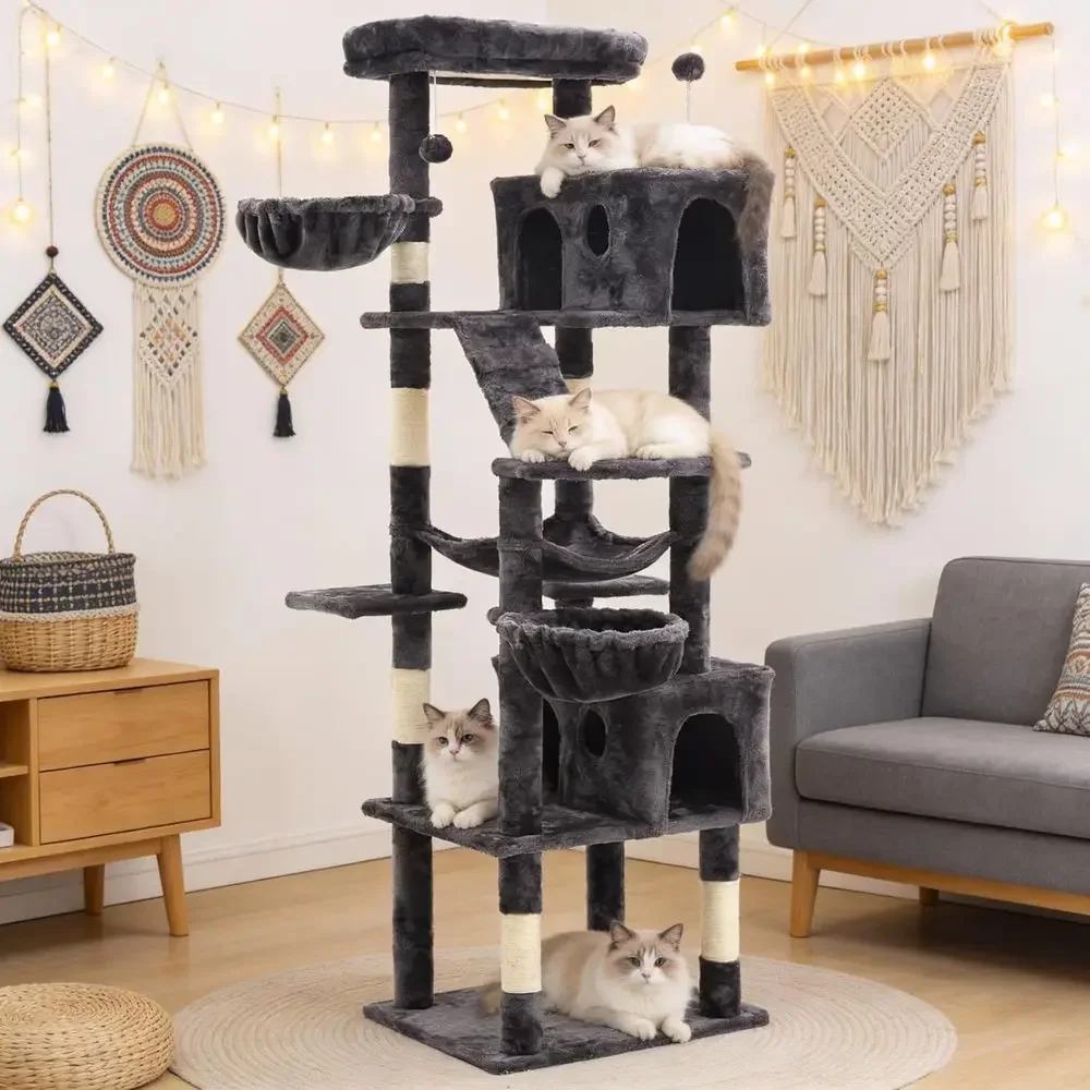 74 Tall Cat Tree Tower with Sc - Cat Scratching Post 评论和价格