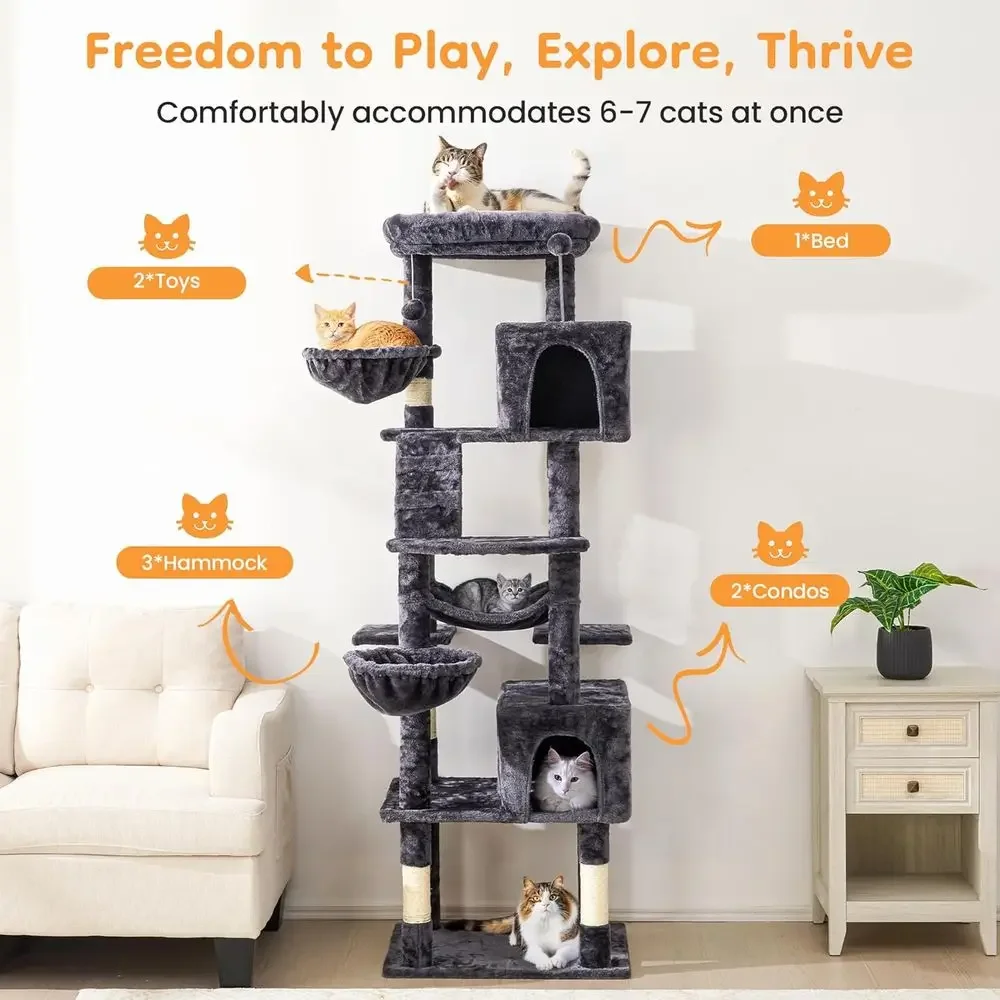 74 Tall Cat Tree Tower with Sc - Cat Scratching Post 评论和价格