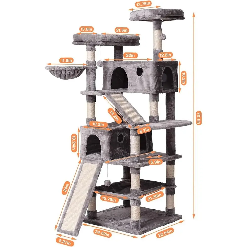 Multi-Level 70.1 Cat Tree with - Cat Scratching Post 评论和价格