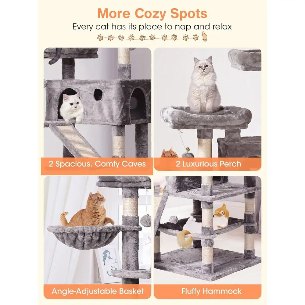 Multi-Level 70.1 Cat Tree with - Cat Scratching Post 评论和价格