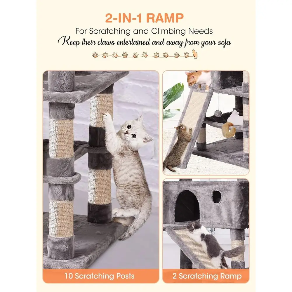 Multi-Level 70.1 Cat Tree with - Cat Scratching Post 评论和价格