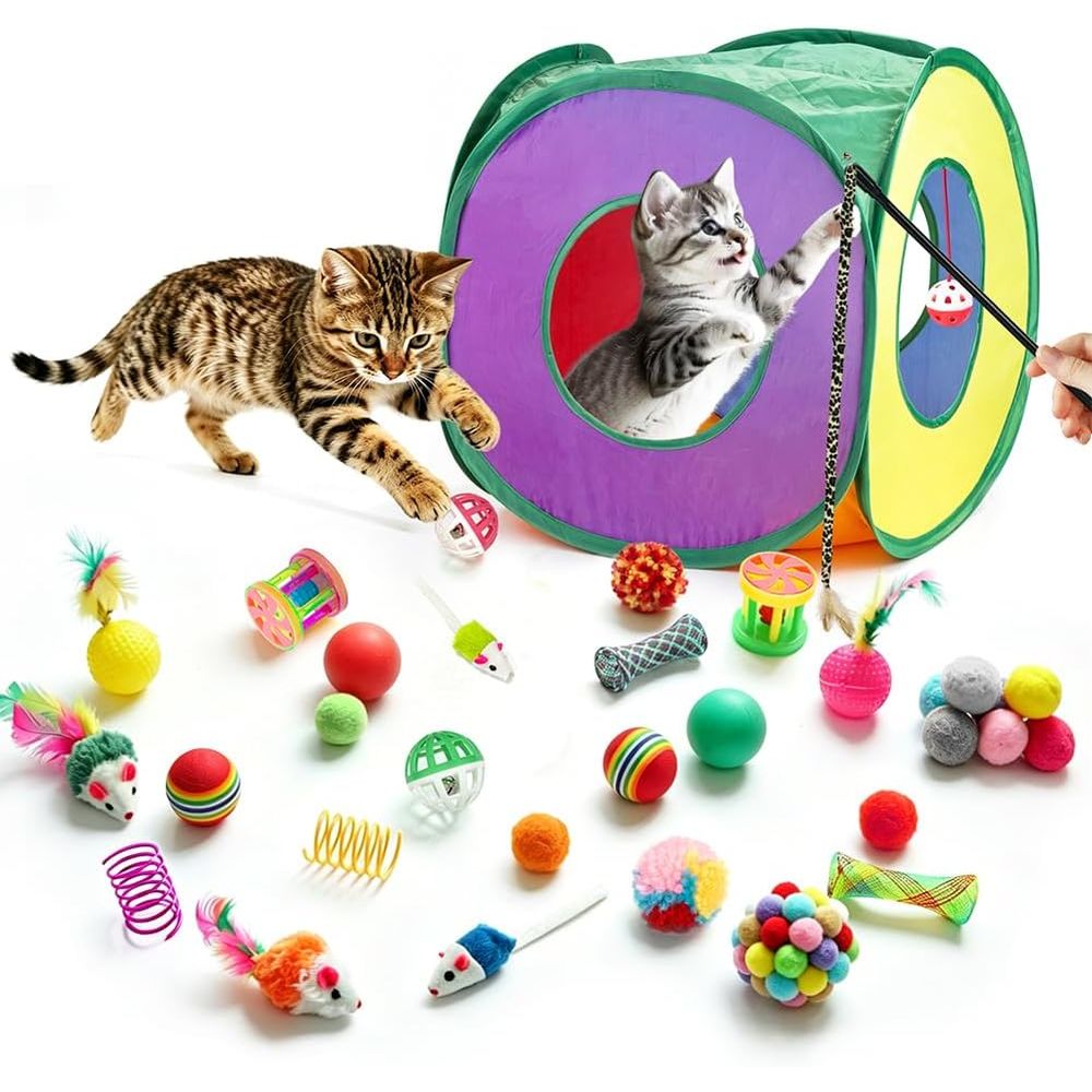 33 Pack Cat Toys or Indoor Cat - Cat Tunnel Toy 评论和价格