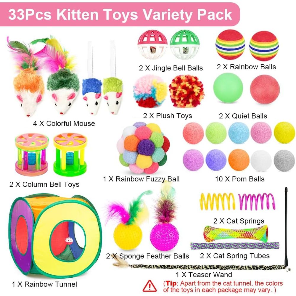 33 Pack Cat Toys or Indoor Cat - Cat Tunnel Toy 评论和价格