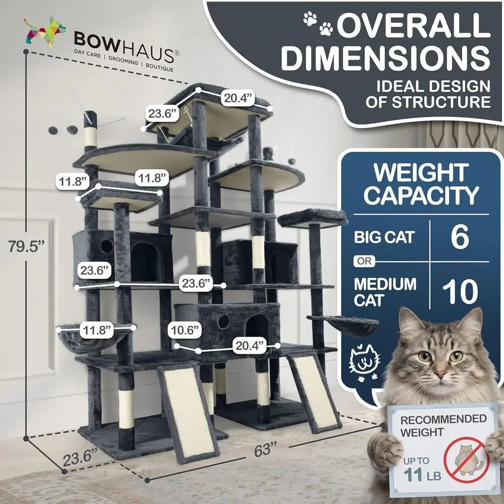 80-Inch Tall Cat Tower for Lar - Cat Scratching Post 评论和价格