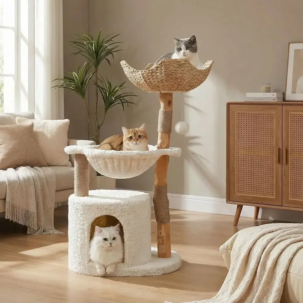 Large Cozy Cat Tree with Real  - Cat Scratching Post 评论和价格