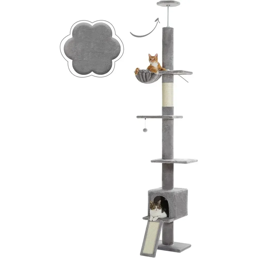 Adjustable 5-Level Cat Tree, 8 - Cat Scratching Post 评论和价格