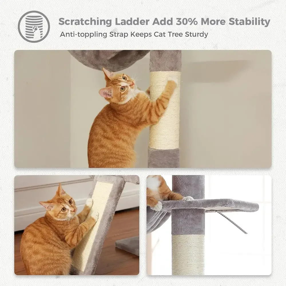 Adjustable 5-Level Cat Tree, 8 - Cat Scratching Post 评论和价格