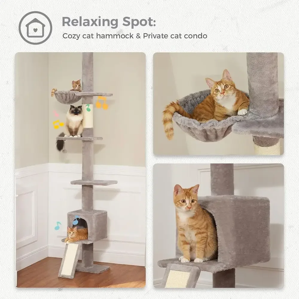 Adjustable 5-Level Cat Tree, 8 - Cat Scratching Post 评论和价格