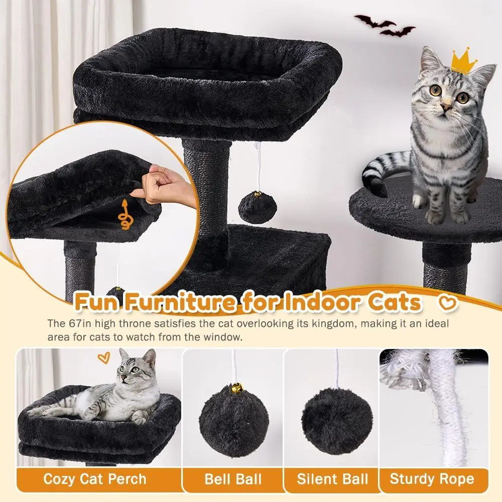 67 Multi-Layered XL Cat Tower  - Cat Scratching Post 评论和价格